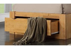 3ft Single Brett, Oak finish wood bed frame with drawer storage. 2
